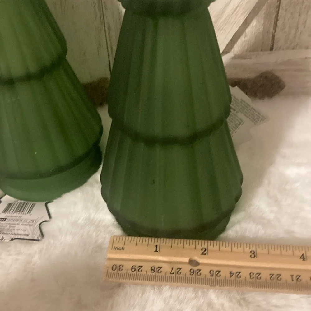 Target BP 2 Lit Frosted GLASS Trees in Green